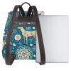 Women's Cartoon Deer Floral Print PU Leather Backpack, Waterproof, Black, One Size view 3