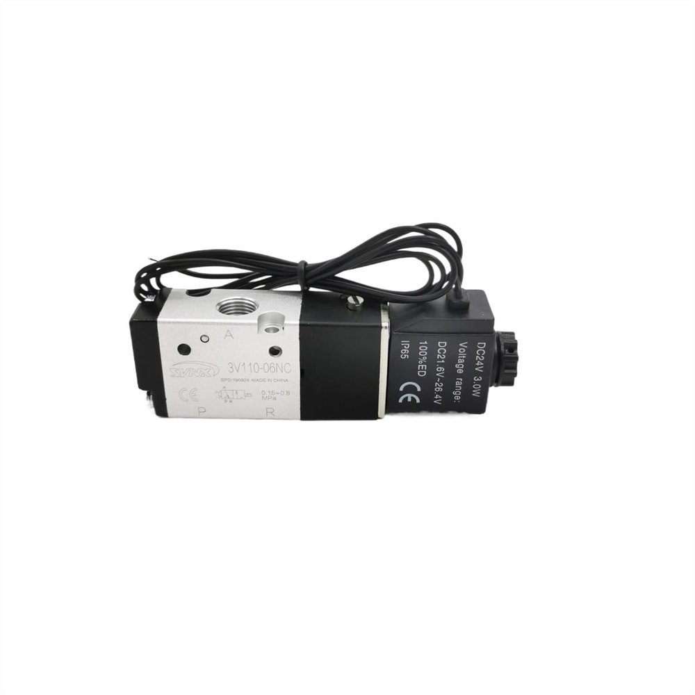 PHNOITPQ 1-Piece 3V110-06NC Solenoid Air Valve, 1/8 in, 12 mm², 0.15–0.8 MPa, Normally Closed, 3/2-Way, DC 24 V