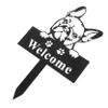 HANABASS Metal Dog Garden Stake, Double-Sided Reusable Iron Lawn Decor, Black view 1