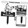 HANABASS Metal Dog Garden Stake, Double-Sided Reusable Iron Lawn Decor, Black view 3