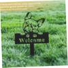 HANABASS Metal Dog Garden Stake, Double-Sided Reusable Iron Lawn Decor, Black view 4