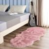 YUGWNN Faux Sheepskin Rug for Bedroom, Shaggy Plush Rug, Rouge Pink, 70 x 180 cm view 1