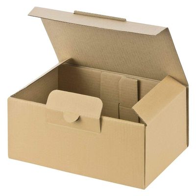 VEPATIM 25 Shipping Boxes 174 x 104 x 74 mm, Quick Assembly, Tab Lock, Warenpost International, Brown