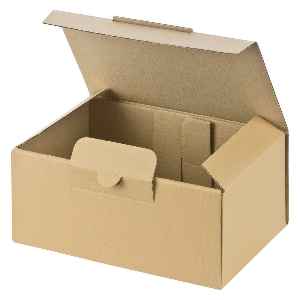 VEPATIM 25 Shipping Boxes 174 x 104 x 74 mm, Quick Assembly, Tab Lock, Warenpost International, Brown