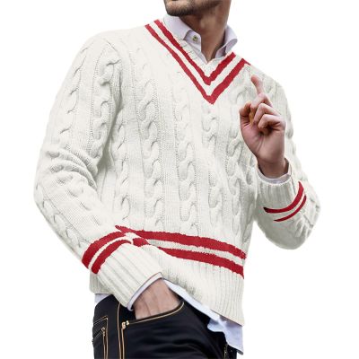 Duohropke Men's Warm Slim-Fit Cotton Fine-Knit Sweater
