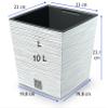 MELTOM Plastic Planter with Vertical 3D Grooves and Removable Insert, White, L - 23 cm view 2