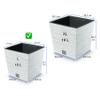 MELTOM Plastic Planter with Vertical 3D Grooves and Removable Insert, White, L - 23 cm view 4
