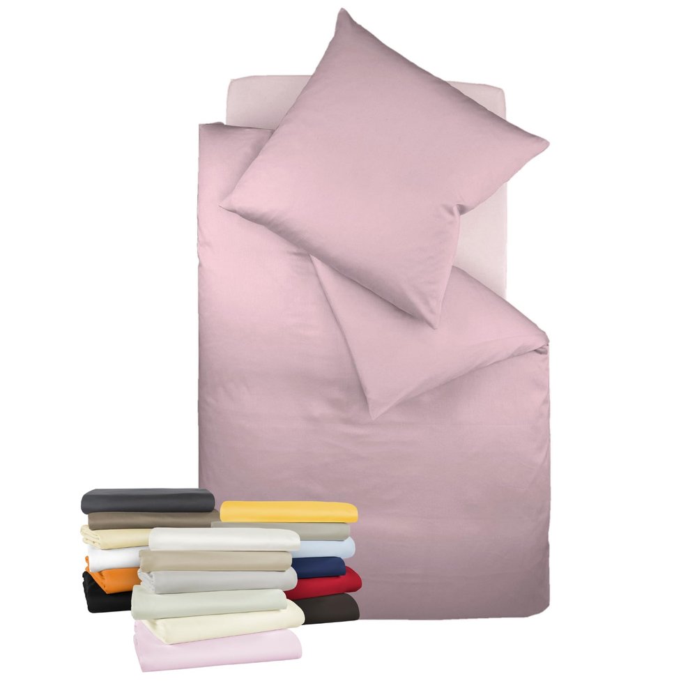 liebling Interlock Jersey Bedding 155 x 220 cm, Dark Pink, 100% Cotton Duvet Cover, Silky Sheen, Washable at 60°C, OEKO-TEX 100