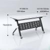 Modern Folding Conference Table with Folding Tabletop and Quiet Casters, 3-Piece Set (140 x 59.9 x 74.9 cm) view 2