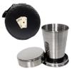 Knight Foldable Drinking Cup with Leather Poker Playing Card Case, 57 ml view 1