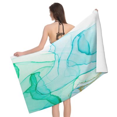 Leichong Microfiber Beach Towel, Marble Quicksand, 160 x 80 cm, 3D Abstract Design, Soft, Lightweight and Quick-Drying