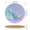 Drink Coasters, Ceramic with Cork Backing, Heat-Resistant, Star Glass Slippers, 4.1 in, Set of 6 view 2