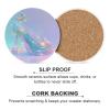 Drink Coasters, Ceramic with Cork Backing, Heat-Resistant, Star Glass Slippers, 4.1 in, Set of 6 view 3