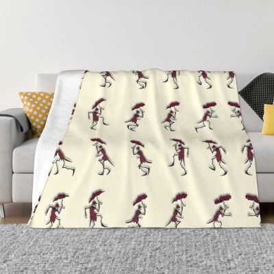 BREAUX Dancing Skeleton with Umbrella Print Ultra-Soft Microfleece Blanket for Sofa or Bed