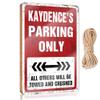 KAXW Wooden Sign with “Our Home Decor” and “Kaydence's Parking Only” (15 x 28 cm) view 1