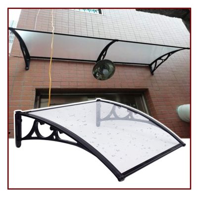 Window Awning Canopy, 100 x 60 cm, Aluminum Brackets