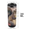 QWJKM 340 ml Travel Mug with Lid, Squirrel and Flower Design view 2