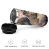 QWJKM 340 ml Travel Mug with Lid, Squirrel and Flower Design view 3
