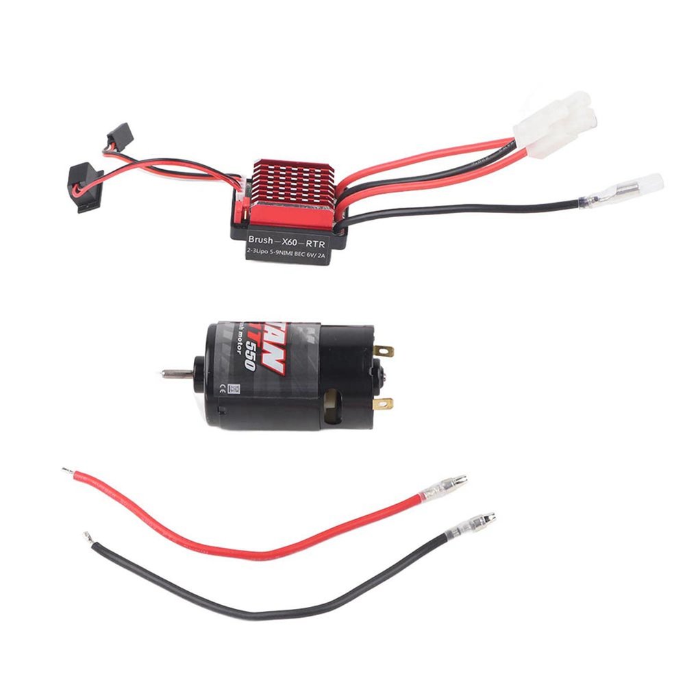 550 Brushed Motor and 360A ESC for 1/10 RC Cars, 21T