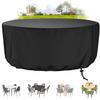 ZHZFSH Waterproof Round Garden Furniture Cover, 420D Oxford Fabric, 275 x 120 cm, Black view 1