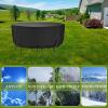 ZHZFSH Waterproof Round Garden Furniture Cover, 420D Oxford Fabric, 275 x 120 cm, Black view 2
