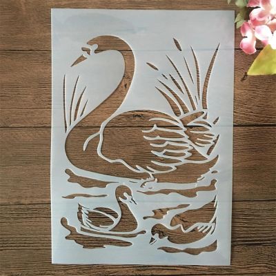 Painting Stencils, A4, 29 cm, Bamboo Panda and Baby, Reusable, Style 4
