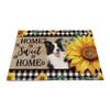 GABSHAIM Border Collie & Sunflower “Sweet Home” Doormat, Buffalo Plaid, 69.8 x 45 cm, Style 3 view 1