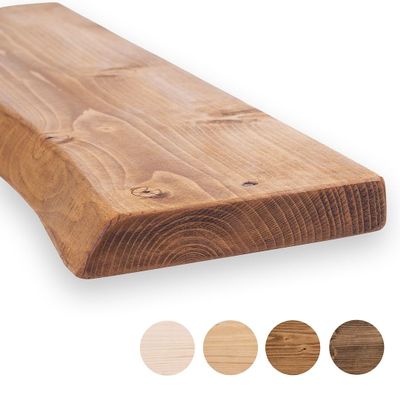 MoonTree Rustic Live-Edge Wall Shelf, 70 cm x 22 cm x 3.8 cm, Untreated