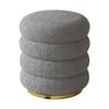 ZYJIX Multifunctional Round Ottoman with Storage, Modern Vanity Stool, Backless, Soft Cushion Footrest (Gray) view 1