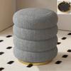 ZYJIX Multifunctional Round Ottoman with Storage, Modern Vanity Stool, Backless, Soft Cushion Footrest (Gray) view 2