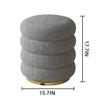 ZYJIX Multifunctional Round Ottoman with Storage, Modern Vanity Stool, Backless, Soft Cushion Footrest (Gray) view 3
