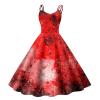 Women's Halloween Witch Costume Dress with Bloody Print view 1