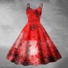 Women's Halloween Witch Costume Dress with Bloody Print view 2