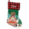 GABSHAIM Christmas Stocking, Staffordshire Bull Terrier, Buffalo Plaid, 35.6 cm view 1