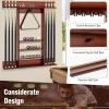 DPQYJPP Wall-Mounted Cue Holder for 8 Cues, 15 Billiard Balls and 1 Ball Stand, Freestanding Cue Rack, Solid Hardwood, Pine, Brown view 2