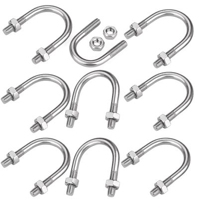 XXHNBF Stainless Steel U-Bolts, 9-Piece Set, M10 × 48 mm