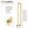 Hamankim U-Shaped Handrail for Outdoor Use, Gold Stair Handrail Support Set, Industrial Safety Post for Indoor Use (65 cm/2.1 ft) view 2