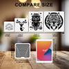 MAYJOYDIY 6-Piece Geometric Optical Illusion Stencil Set, 20 x 20 cm, with Brush view 2