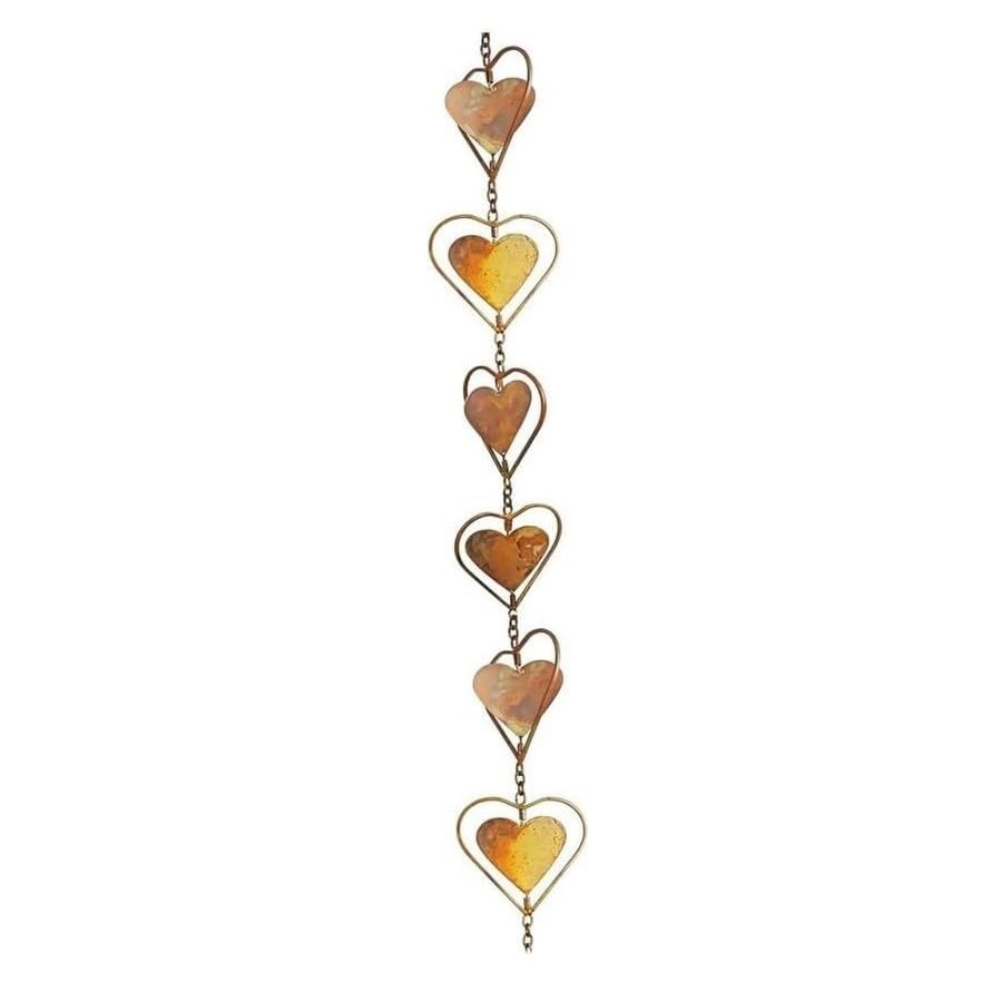 Copper-Finish Rain Chain for Outdoor Areas