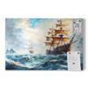 DEQORI Metal Magnetic Board, 60 x 40 cm, Stormy Sea Design, Wall-Mounted Magnet Board for Kitchen & Office view 2