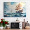 DEQORI Metal Magnetic Board, 60 x 40 cm, Stormy Sea Design, Wall-Mounted Magnet Board for Kitchen & Office view 3