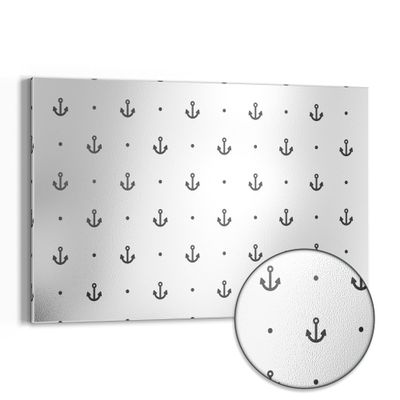 DEQORI Metal Magnetic Board, 60 x 40 cm, Minimalist Anchor Design