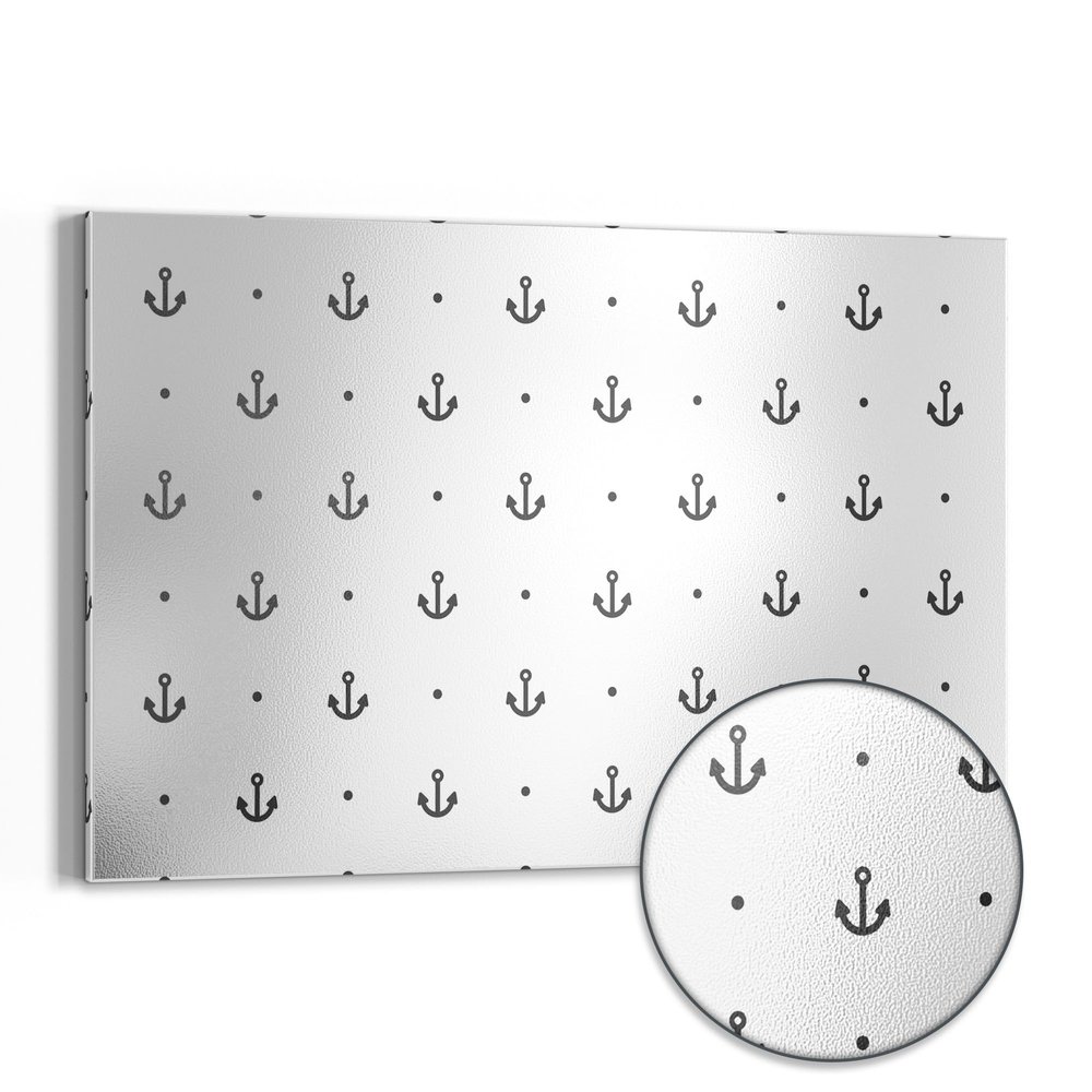 DEQORI Metal Magnetic Board, 60 x 40 cm, Minimalist Anchor Design