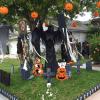 Halloween Wind Sock Flag, 40-Inch Outdoor Hanging Decoration, Flying Witch and Cartoon Lion view 1