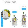 Rotating 3-Tier Solid Wood Bookshelf, White view 2