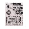 Silicone Craft Stamps, 14 x 18 cm, Circles, Dots and Leaf, Transparent view 2