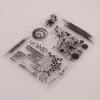 Silicone Craft Stamps, 14 x 18 cm, Circles, Dots and Leaf, Transparent view 3