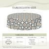 Round Tablecloth with Wave Lace, 60 in, Abstract Geometric Pattern view 2