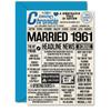 64th Wedding Anniversary Card for Husband or Wife, “Married 1961” Newspaper Design, A5 view 1