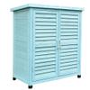 WYRMB Double-Door Garden Storage Cabinet, 3-Tier, Blue view 1